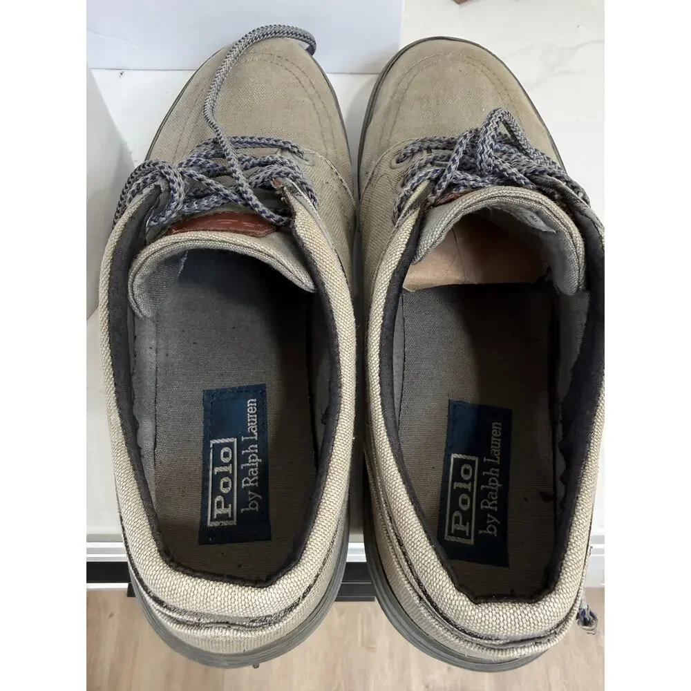 Polo Ralph Lauren Faxon Low Canvas Boat Sneakers Discontinued Gray Men's Size 9D